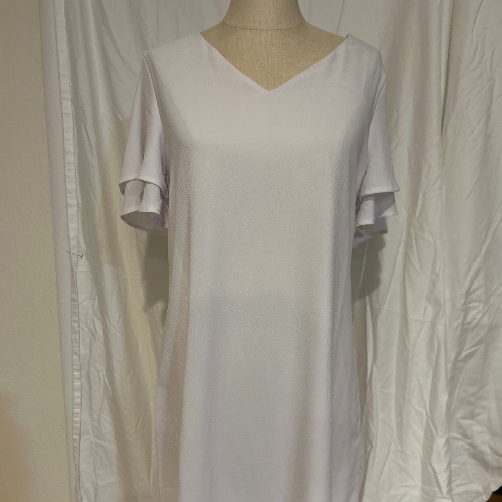 White polyester dress size small